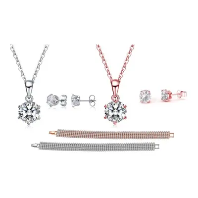 Polaris Three-Piece Set Made with Crystals from Swarovski®, Silver,One