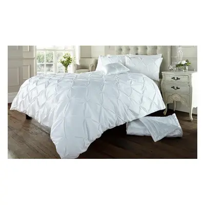 Alford Pintuck Duvet Cover Set or Fitted Sheet, Super King,Duvet Set,White