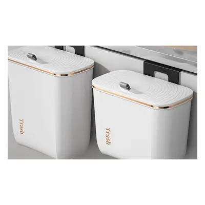 Kitchen BathroomCompact Hanging Waste Bin with Lid