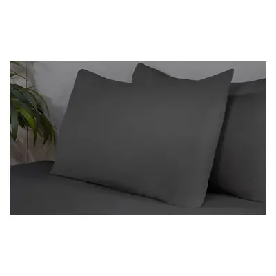 Brushed Cotton Flannelette Bedsheet or Pillowcase, Double Brushed Cotton Sheet,Charcoal