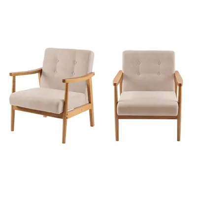 Wooden Frame Upholstered Armchair