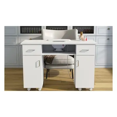 Living and Home Manicure Table Spacious with Built-in Dust Collector