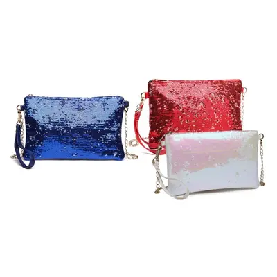 Women'sBling Sequin Clutch Evening Bag, White