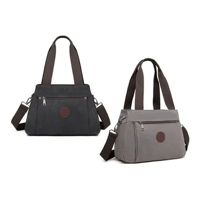 Canvas Multi-Function Cross-Body Bag, Grey