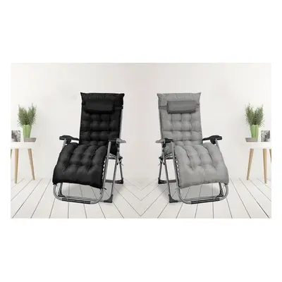 Foldable Reclining Lounger Chair, Grey,One