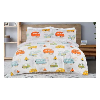 Reversible Polycotton Campervan Duvet Set,Single