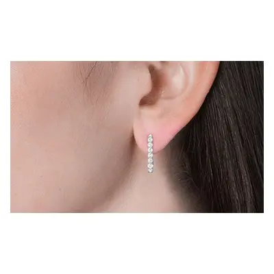 925 Sterling Moissanite Diamond Hoop Earrings,With Gift Box