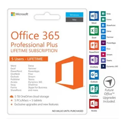 Microsoft Office 365 Professional Plus For 5 Devices Lifetime ACTIVATION PCs,MAC