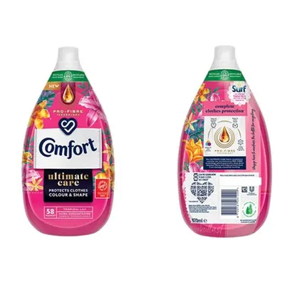 Comfort Fabric Conditioner Tropical Lily Ultra-Concentrated 870ml, Two