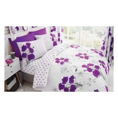 Poppy Duvet Set, King,Aubergine