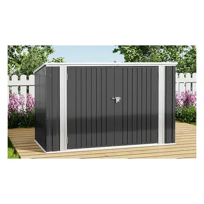 Black Steel Lockable Garden Bicycle Storage Shed