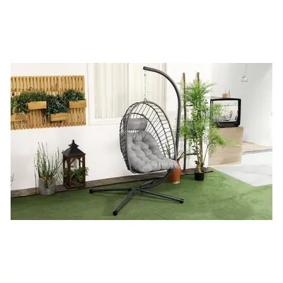 Outsunny Rattan-Effect Hanging Egg Chair