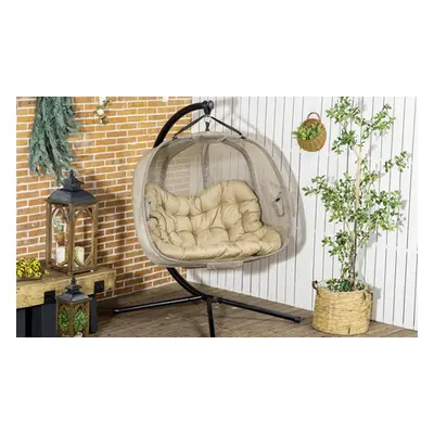 Outsunny Two-Seater Hanging Egg Chair