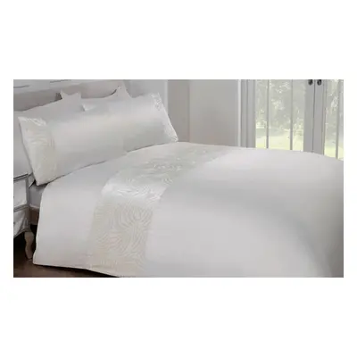 Floral Leaf Velvet Cuff Panel Duvet Set,Double