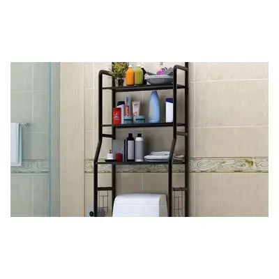 3-Tier Metal Bathroom Organiser Over Toilet Shelf in Black