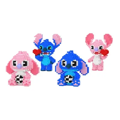 Lilo and Stitch Inspired Micro Building Blocks Set, Sitting Pink and Sitting Blue,Two