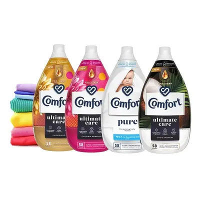 Six Comfort Ultimate Care Fabric Conditioners 870ml, Fuchsia Passion