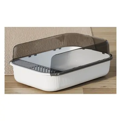 Large Semi-Closed Cat Litter Box with Anti-Splash Design