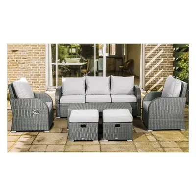 Outsunny Seven-Seater Rattan-Effect Recliner Furniture Set