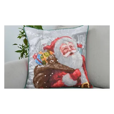 Christmas Cushion Collection,Stag Brushed Cotton Cushion - Grey