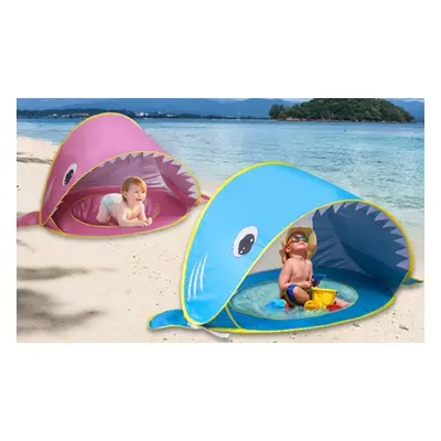 Novelty Shark Portable Outdoor Pop Up Beach Shade Tent, Grey