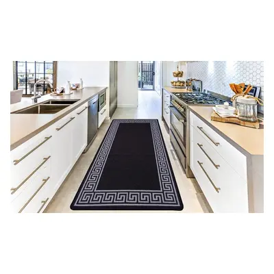 Non-Slip Gel-Back Door Entrance Mat, 80cm x 300cm,Brown-Cream