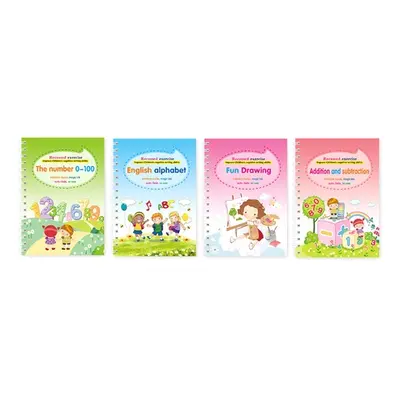 Four Pieces Kids English Practice Copybooks Set