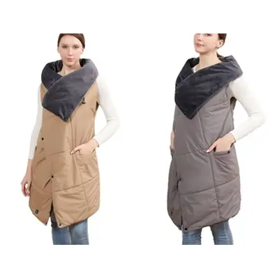 2-in-1 USB Fast Heating Gilet and Blanket, Grey