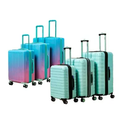 iFLY and Vacay Three Piece Luggage sets, Hardside Spinner Upright Green