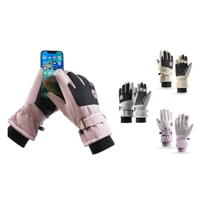 Winter Thermal Touchscreen Windproof Ski Gloves, Men ,Light Grey