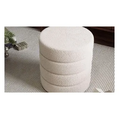 Round Channel Upholstered Ottoman