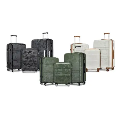 ABS Sculpted Horizontal Design Suitcases, 28 inch suitcase,Camouflage Cream - Brown -One