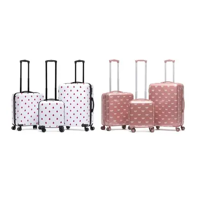 Set of Three Suitcases, Butterfly Print