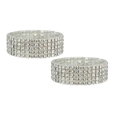 2-Pack of Five Row Tennis Bracelets