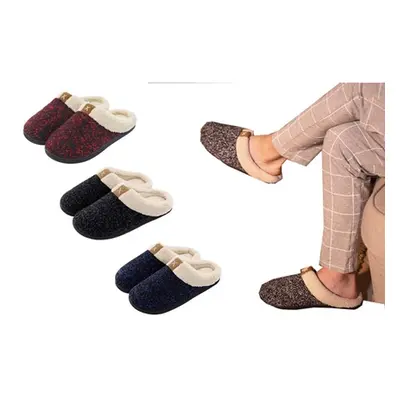 Men'sWinter Wool Slippers, Navy,UK7-8