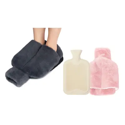 Large capacity 2L Two in One Foot and Hand Warmer Hot Water Bottle, Pink