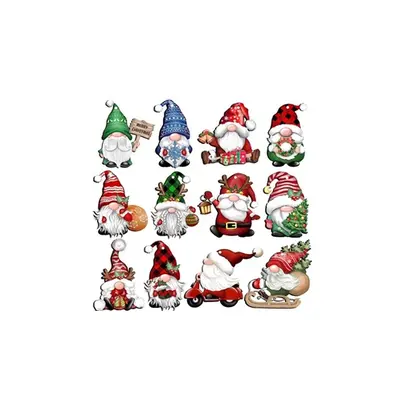 24 pieces Hanging Christmas Wooden Gonk Gnomes Ornaments, Cars