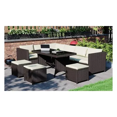 Belgrave Nine Seater Rattan Set, Grey