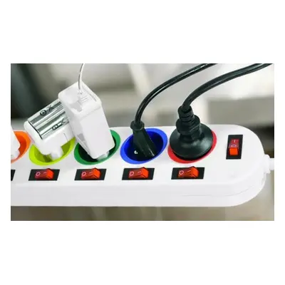 Five-Socket Power Strip with Individual Switches 3680W Max