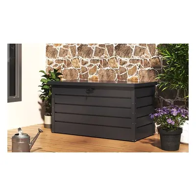 350L Metal Lockable Garden Storage Box Patio Waterproof Box