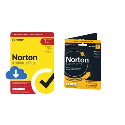 Norton One-Year AntiVirus Plus 2024 and Norton Secure VPN 2024, AntiVirusSecure VPN 2025 (1 Devi