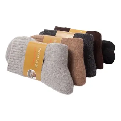 Men'sWool Thermal Socks,Coffee Light Grey and Dark Grey, Three-Pairs