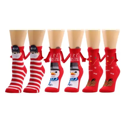 Three Pairs Christmas Novelty Hand In Hand Socks