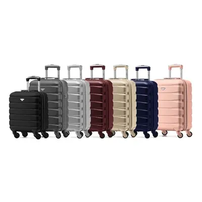 ABS Hard Shell 4 Wheel Cabin Suitcases, Compatible with Ryanair Priority Boarding Rose 55cm x35c