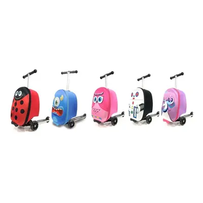 Children s Suitcase with Fold Down Scooter,Unicorn