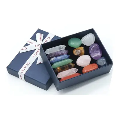 14 Pcs Set Chakra Crystals and Healing Stones Gemstones Rocks with Gift Box