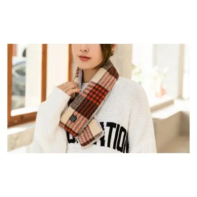 USB Heated Plaid Scarf , Orange