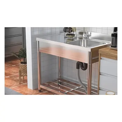 Stainless Steel Commercial Sink with a Side Drainboard