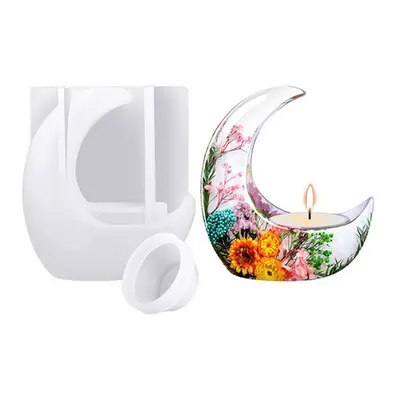 DIY Moon Shape Candle Holder Resin Mould, One