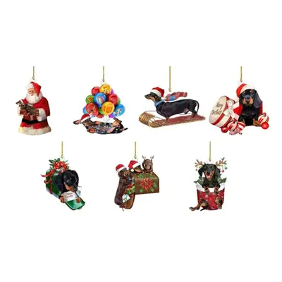 Dachshund-Themed Tree Ornaments, Style B,One